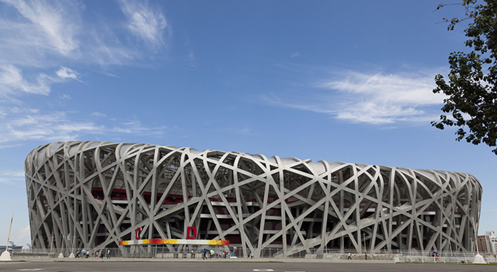 Olympisch stadion Bird’s Nest in Beijing, China, met opvallende stalen gevelstructuur.