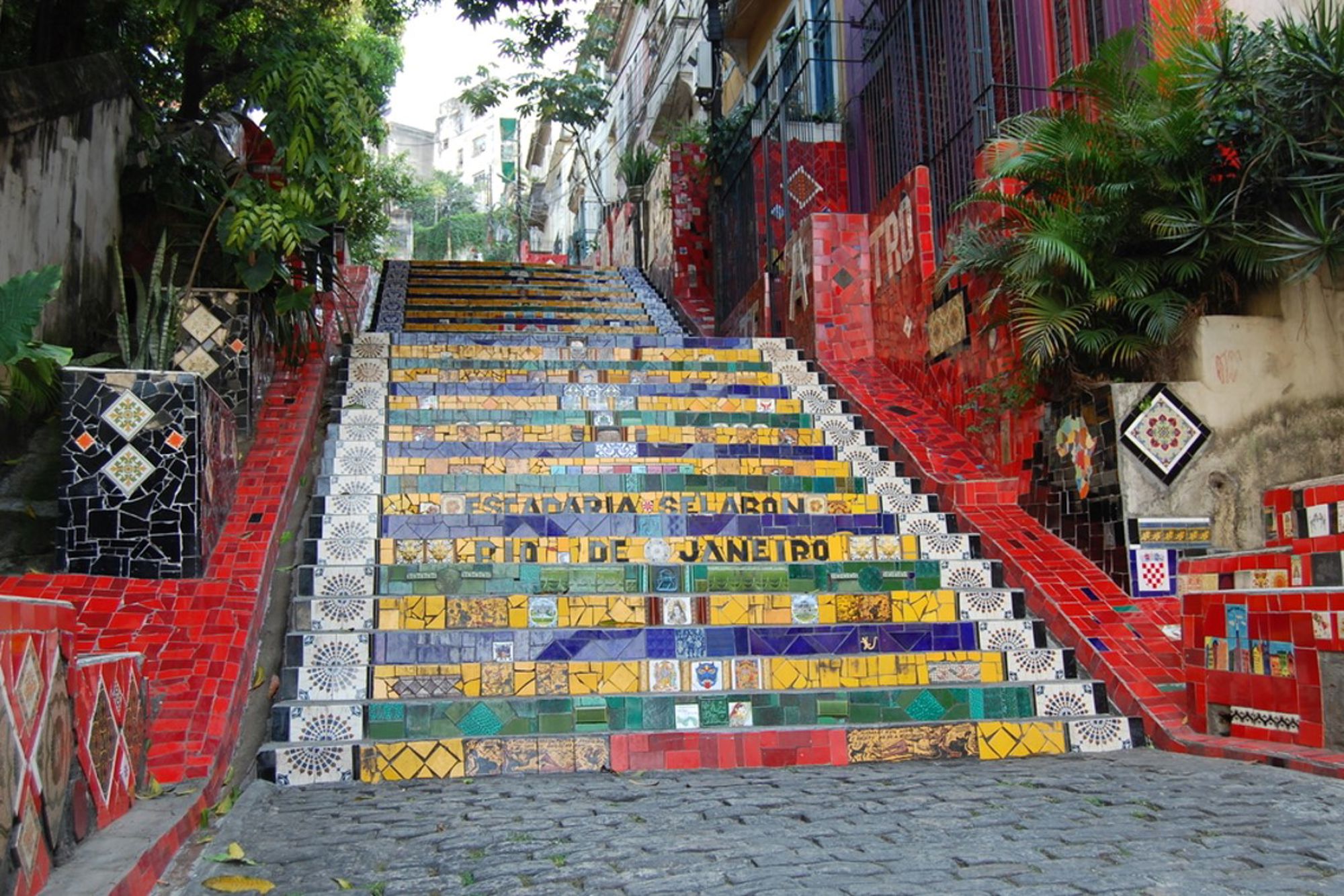 Kleurrijke Escadaria Selarón-trap in Rio de Janeiro, Brazilië.