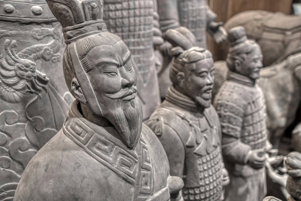 Detail van terracottasoldaten in Xi’an tijdens de groepsrondreis China, route 32 dagen.