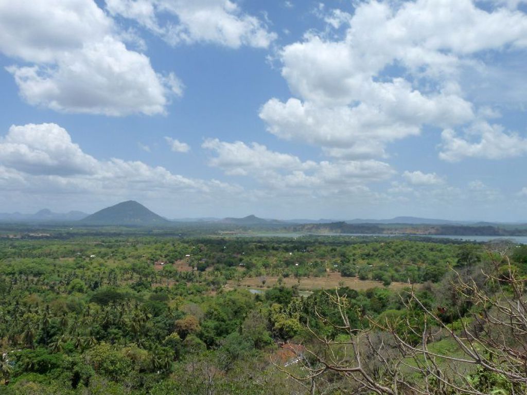 Panoramisch uitzicht over het groene landschap van Sri Lanka met heuvels en wolkenlucht tijdens een familiereis.