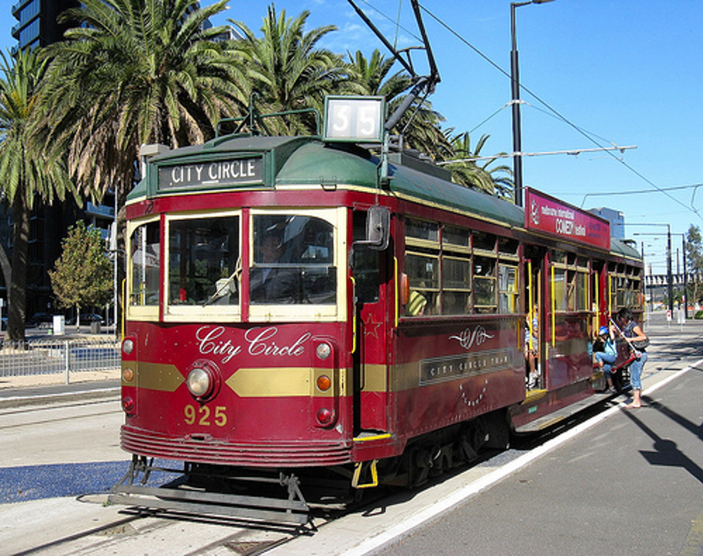 City Circle-tram in Melbourne tijdens een groepsrondreis Australië.