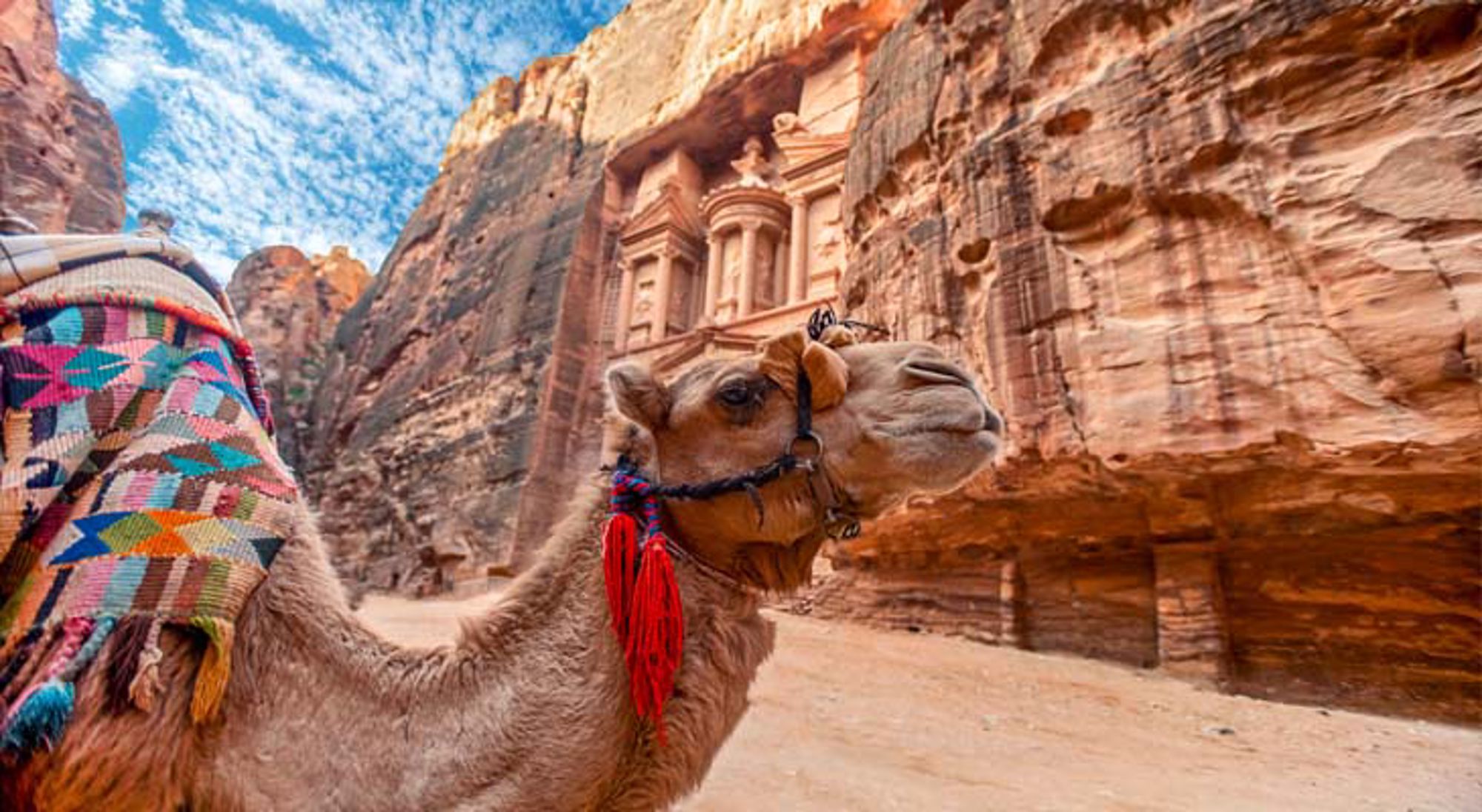 Rotsformatie in Petra, Jordanië.
