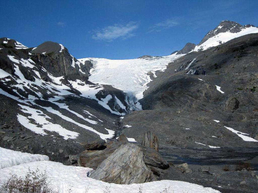 Alaska: berglandschap met besneeuwde toppen en naaldbomen tijdens groepsrondreis kampeer/hotel reis.